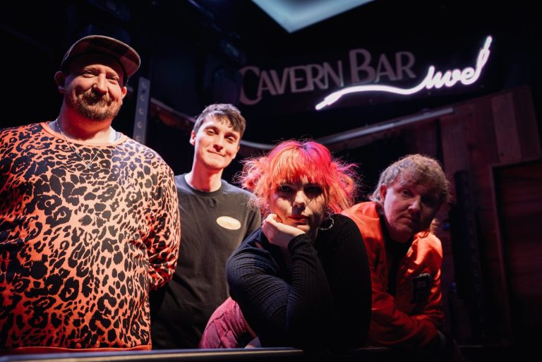 Superficial Damage performing live après ski party set in Alps