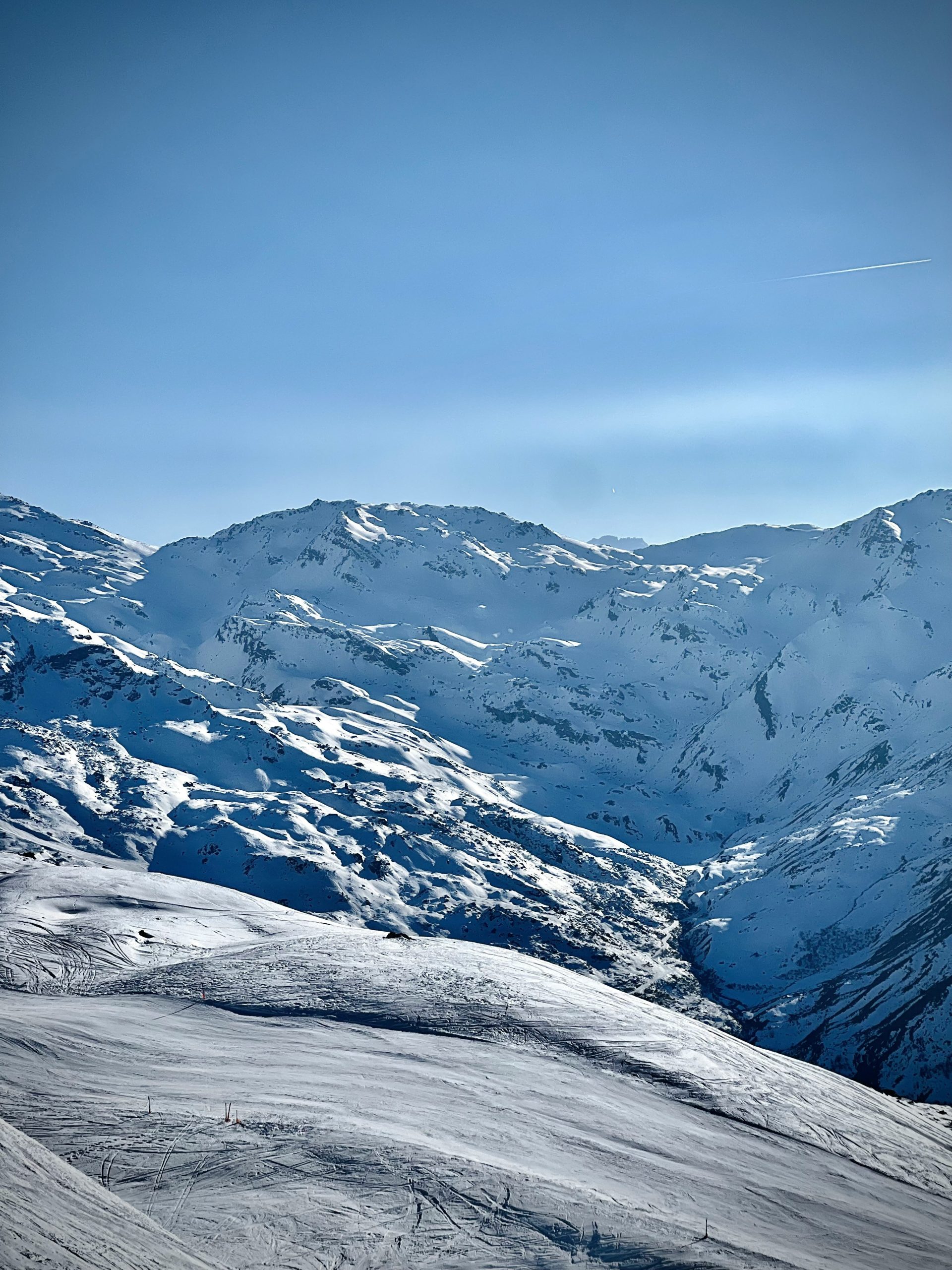 Les 3 Vallées ski area French Alps mountains winter landscape