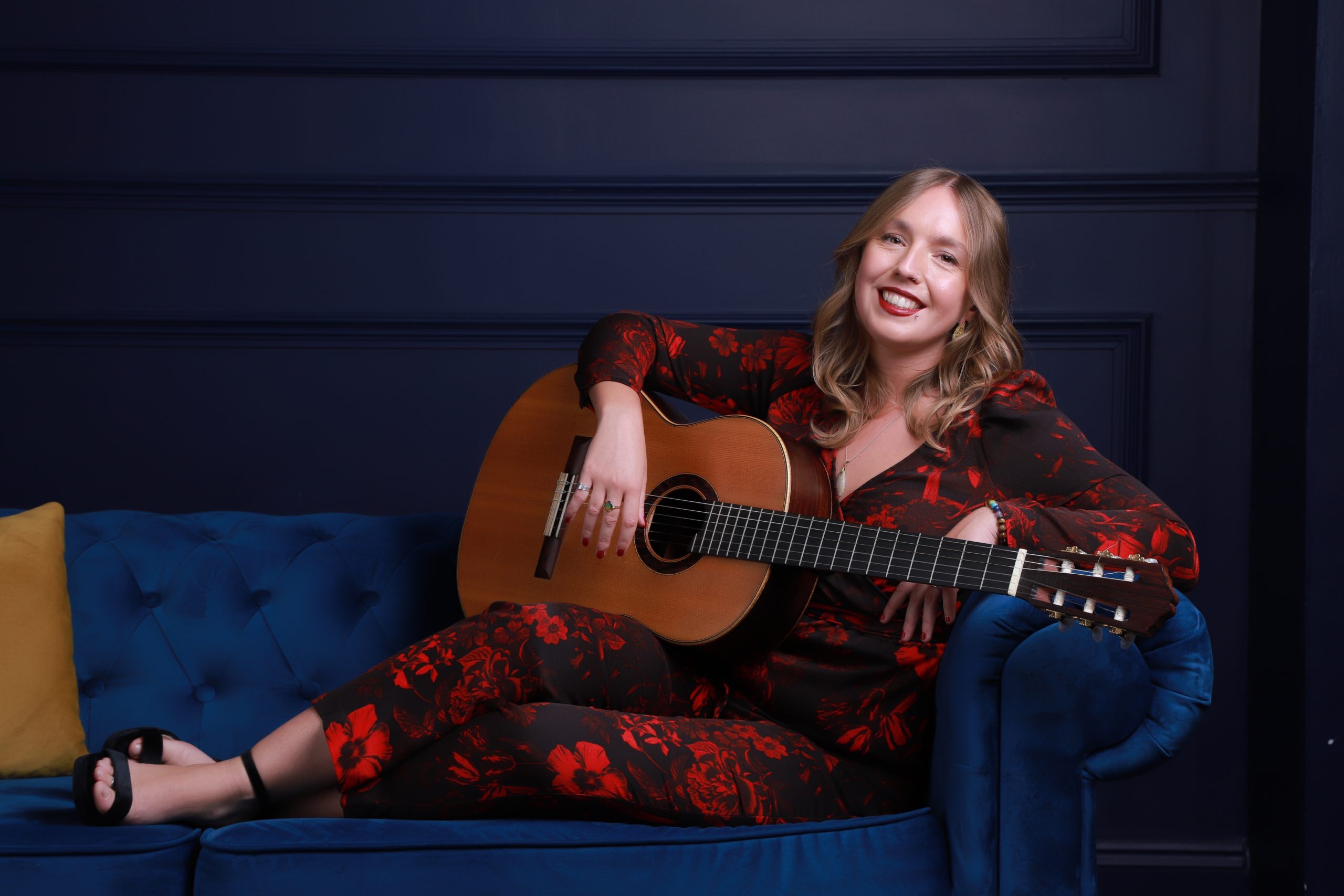 Cassandra Mathews classical guitarist performing elegant live music for weddings and receptions