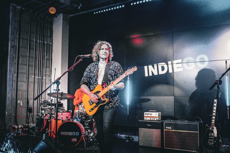 IndieGo performing live indie rock music at a private event