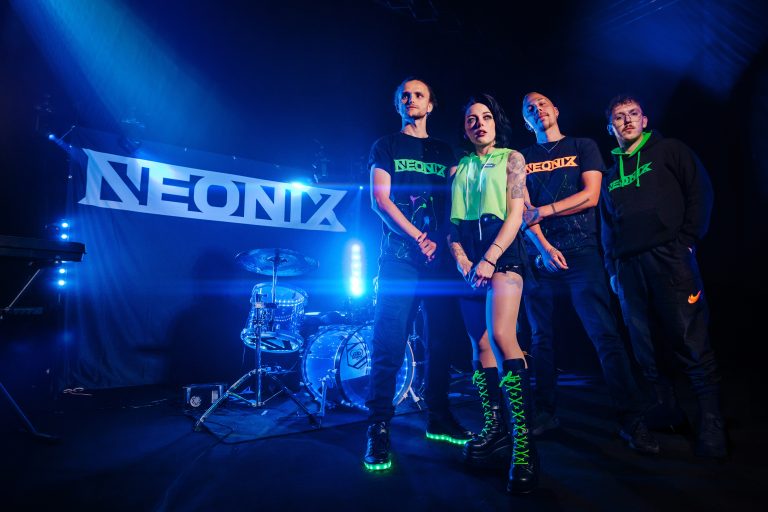 NEONIX party band performing with neon lighting and live production